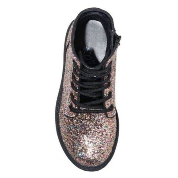 Girls' Zoe Combat Boots Multi-Color Glittered Style Zipper Lace-Up Youth Size 2 - Picture 8 of 10